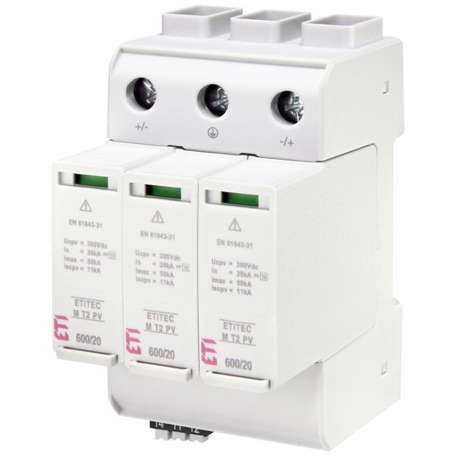 Ogranicznik przepięć T2 (C) - do systemów PV TEC M T2 PV 600/20 Y RC 002440736 ETI