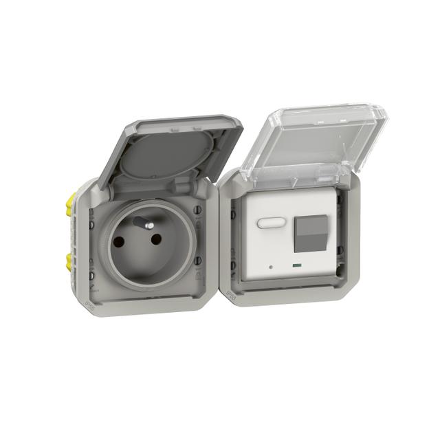 NOWE PLEXO - GNIAZDO 2P+Z RCBO MECHANIZM 16 A-250 V SZARE 069567L LEGRAND