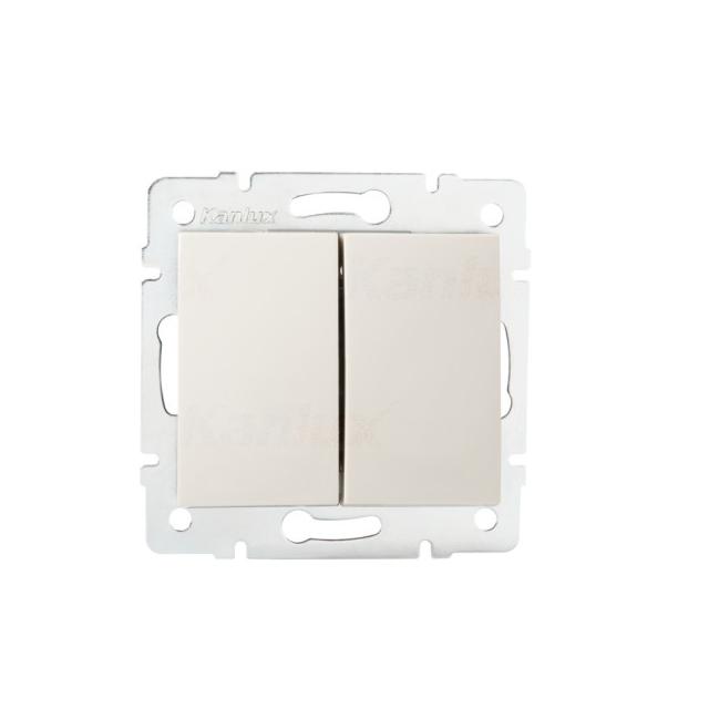 LOGI 02-1010-103 kr Łącznik dwugrupowy świecznikowy LOGI 02-1010-103 kr śrubowy kolor kremowy KANLUX