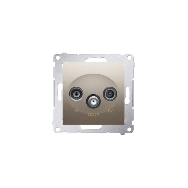Simon 54 Gniazdo R-TV-DATA złoty mat