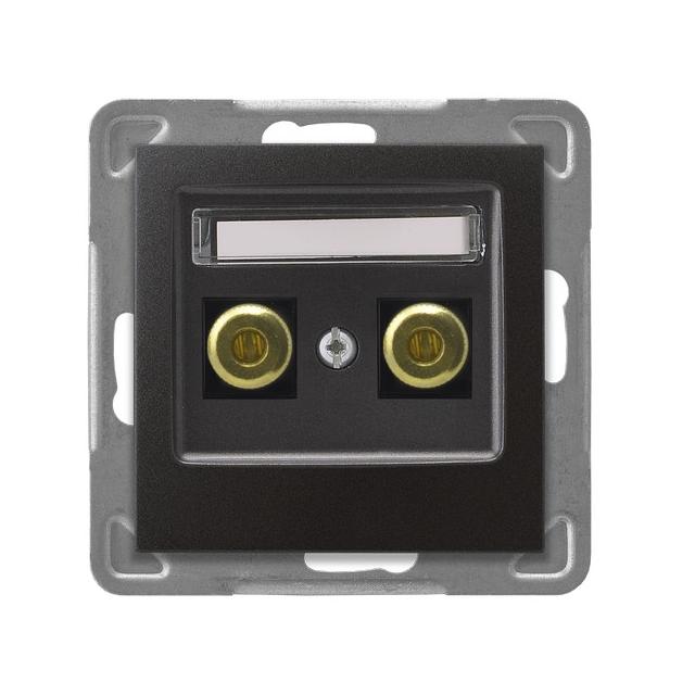 IMPRESJA Gniazdo głośnikowe pojedyncze - kolor antracyt GGN-1Y/m/50