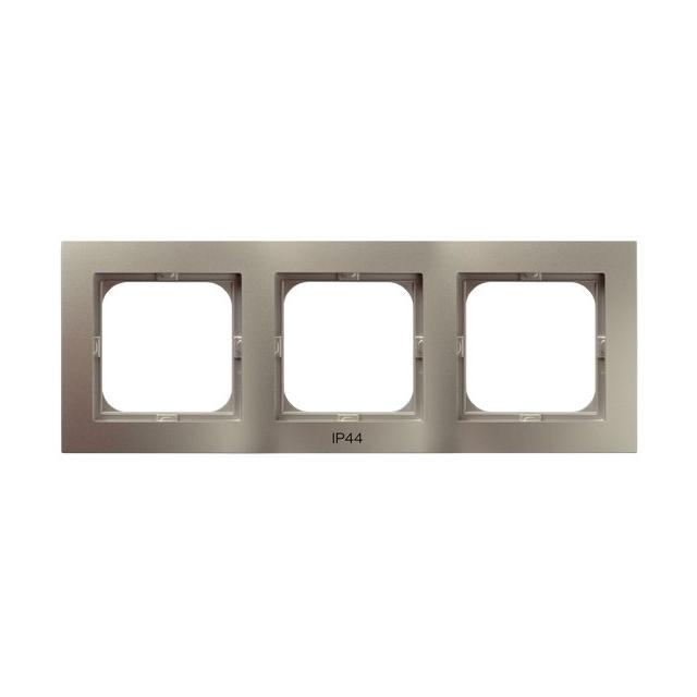 AS Ramka potrójna do łączników IP-44 - kolor satyna light