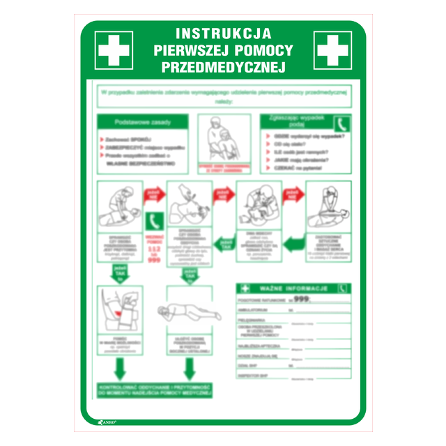 INSTRUKCJA PIERWSZEJ POMOCY PRZEDMEDYCZNEJ PŁYTA PCV SZTYWNA