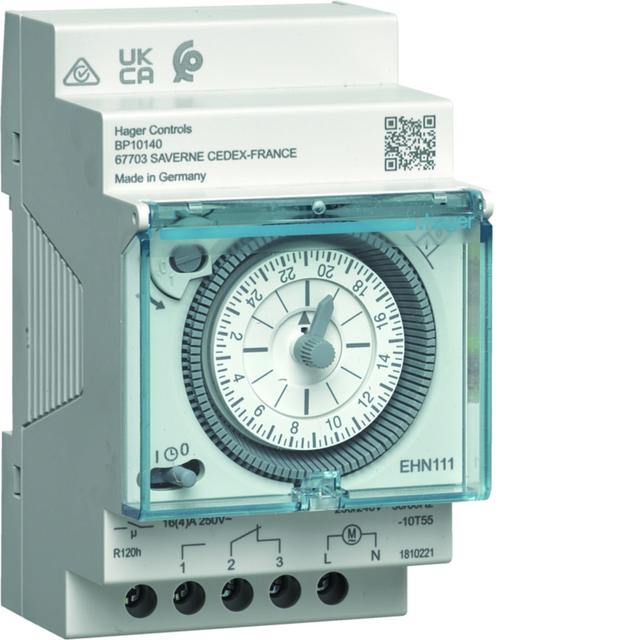 Zegar analogowy dobowy z rezerwą chodu 230V 1NO/NC 16A EHN111 HAGER