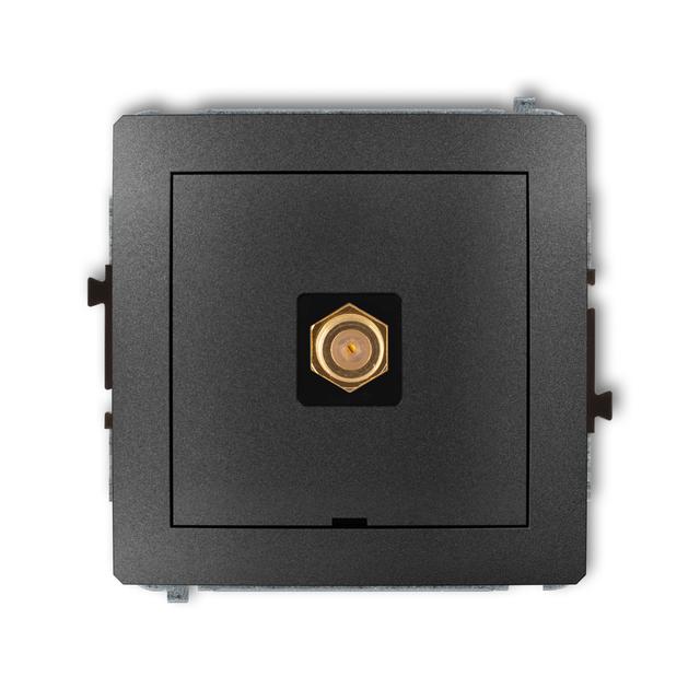 DECO Mechanizm gniazda antenowego pojedynczego typu F (SAT) pozłacany, bez pola opisowego grafitowy
