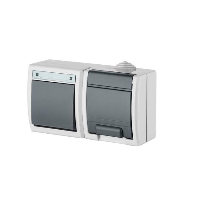 ŁNT AQUANT 1B/SCH+GNT 2P+SZARE IP55