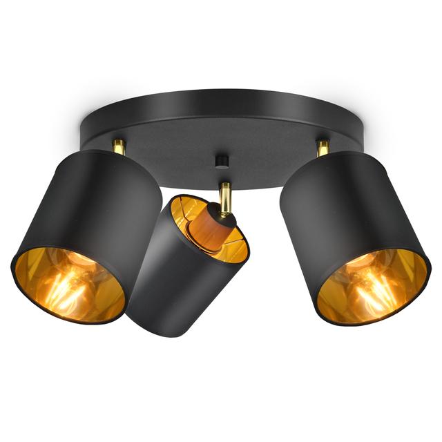 Bati SP 3 oprawa ścienno-sufitowa E27 max. 3x60W czarna AD-LD-6270BE27M ORNO