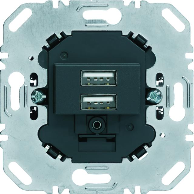BERKER one.platform Mechanizm gniazda USB ładowania 3.0A 230V antracyt mat 260205 HAGER