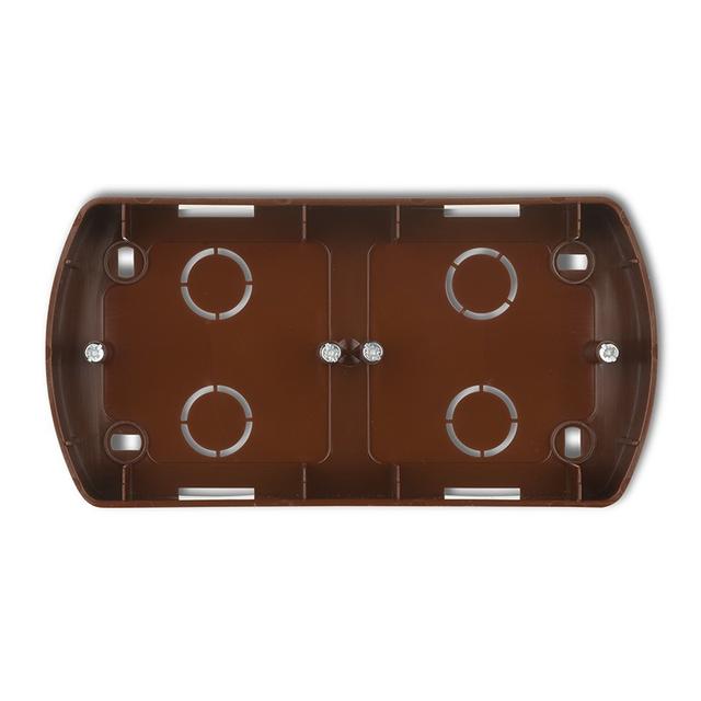 TREND Puszka montażowa pozioma podwójna brązowa