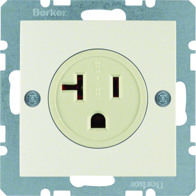 BERKER B.Kwadrat/S.1 Gniazdo z uziemieniem USA/KANADA NEMA 5-20 R krem 41688982 HAGER