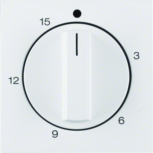BERKER R.x Płytka czołowa z pokrętłem Regulator do łącznika czasowego 0-15 min biały połysk 16322089 16321909 HAGER