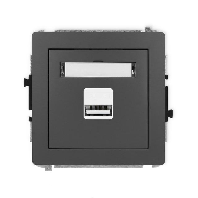 DECO Ładowarka USB pojedyncza USB A, 5W max., 5V, 1A grafitowy mat 28DCUSB-1 KARLIK
