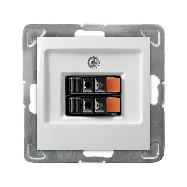 IMPRESJA Gniazdo głośnikowe podwójne - kolor biały