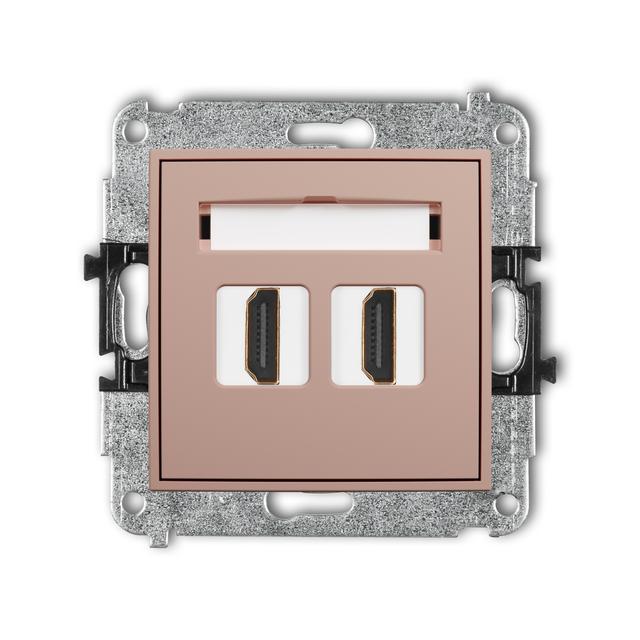 ICON Gniazdo podwójne HDMI 2.0 4K łososiowy 62IHDMI-4 KARLIK