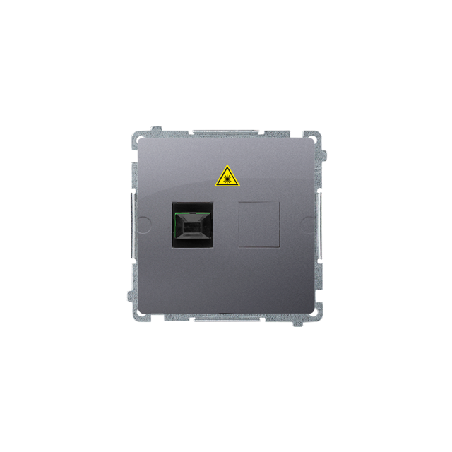 Simon Basic Gniazdo światłowodowe / optyczne pojedyncze SC/APC srebrny mat