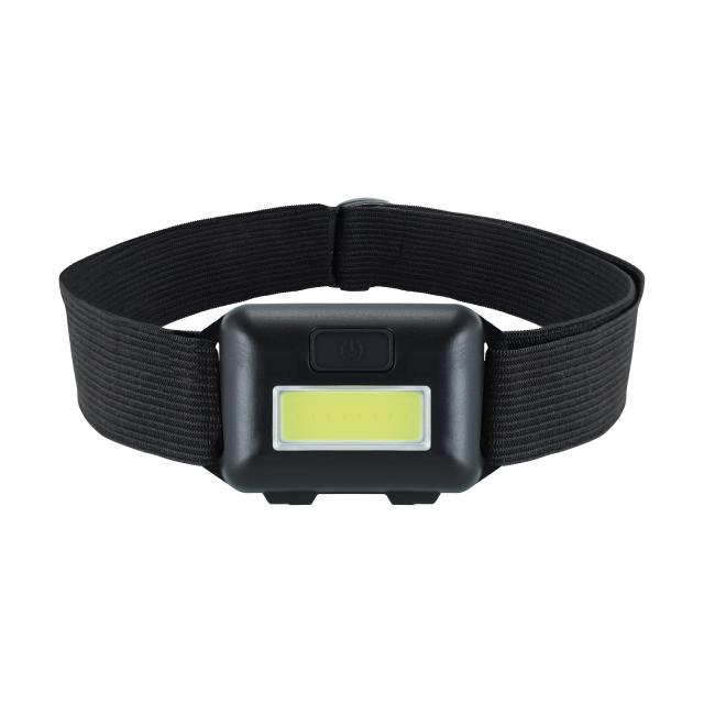 Latarka czołowa czołówka PIN LED 1W 100lm 6500K b. zimna 3xAAA czarny 100%-> 50%-> stroboskop IDEUS