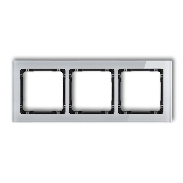"DECO Ramka potrójna - efekt szkła (ramka: szara