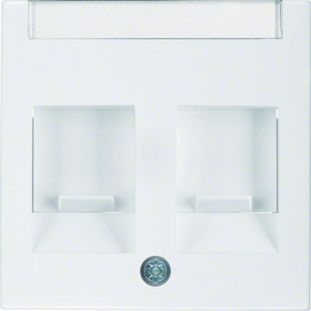 BERKER B.X/S.1 Płytka czołowa podwójna zasuwa chroniące przed kurzem pole opisowe biały 11818989 HAG