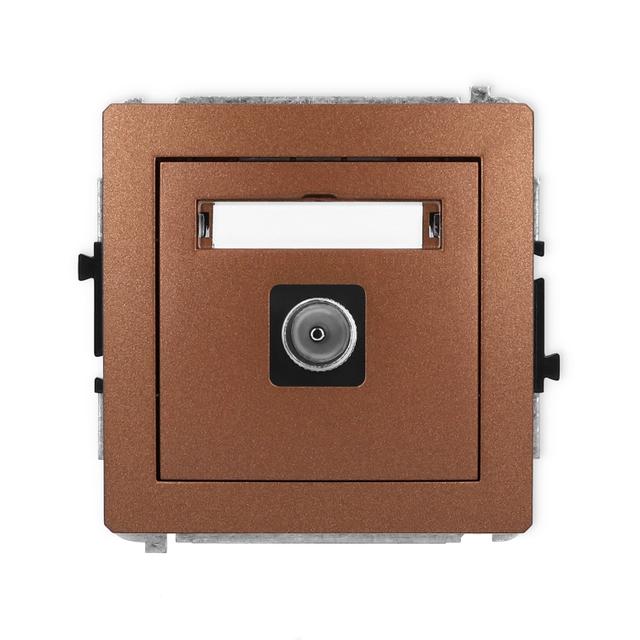 DECO Mechanizm gniazda antenowego pojedynczego TV brązowy metalik