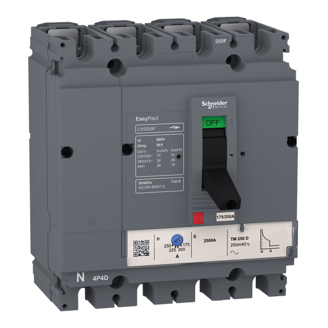 Wyłącznik mocy 4P 100A Compact CVS EasyPacT 36kA wyzwalacz TMD100A LV510357 Schneider