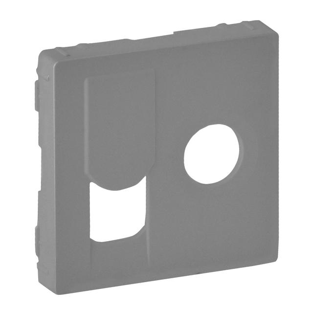 VALENA LIFE PLAKIETKA GNIAZDA MĘSKIEGO TV + RJ45 ALUMINIUM, Legrand