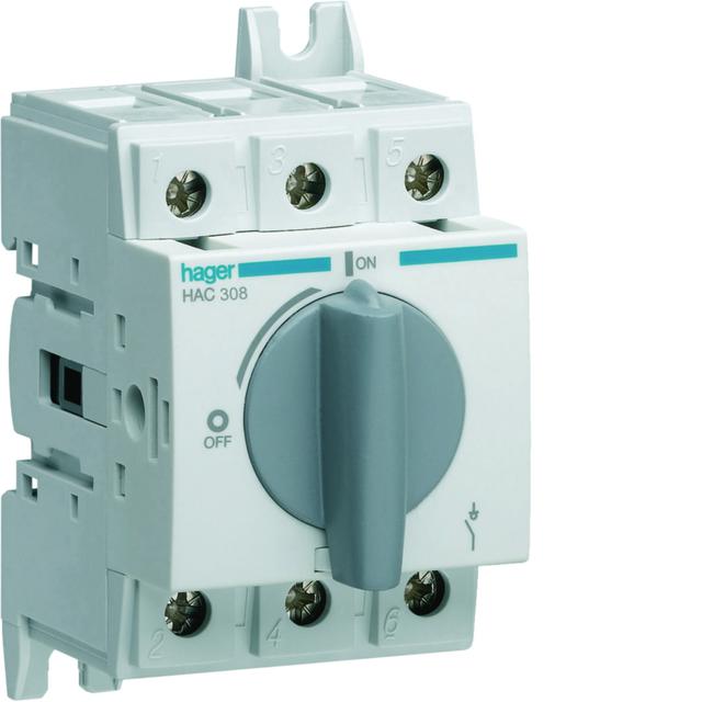 Modułowy rozłącznik izolacyjny obrotowy 3P 80A rozmiar 2 HAC308 HAGER