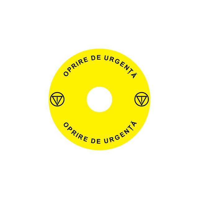 Ex9P1 H S9RO Naklejka wyłącznika awaryjnego do Ex9P1 H średnica 90mm samoprzylepna żółta RO 106811