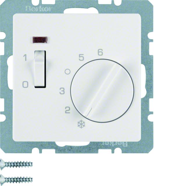 BERKER Q.x Regulator temperatury pomieszczenia z stykiem zmiennym i elementem centralnym łącznikiem
