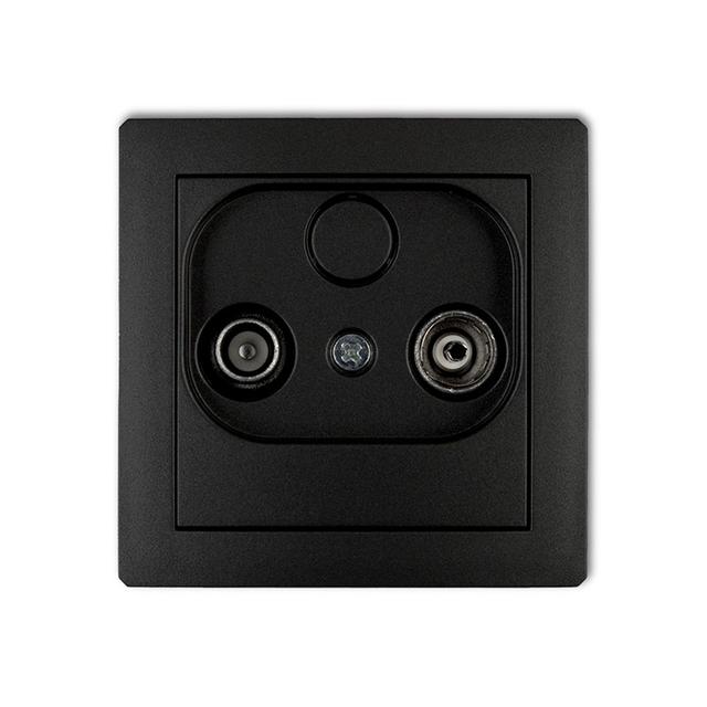 DECO Mechanizm gniazda abonenckiego RTV przelotowego 9dB czarny mat