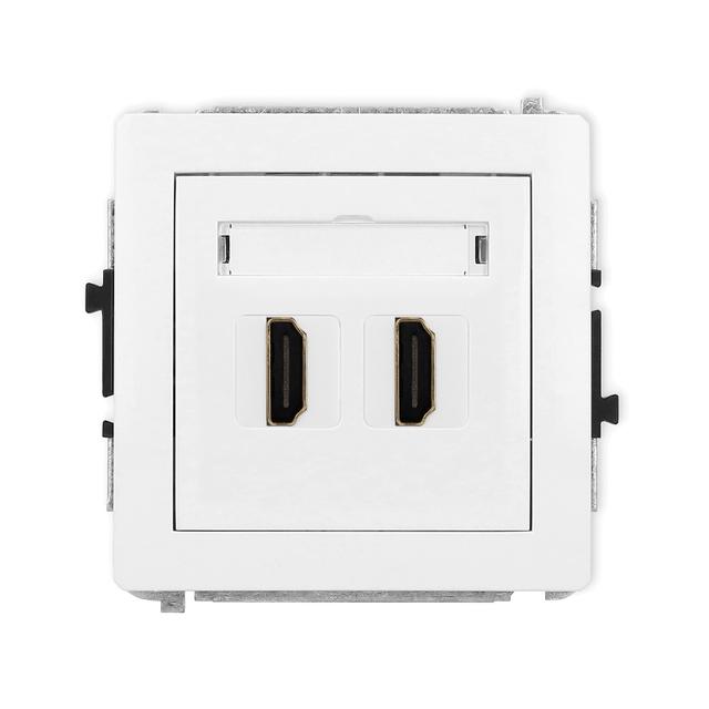 DECO Mechanizm gniazda podwójnego HDMI 2.0 biały