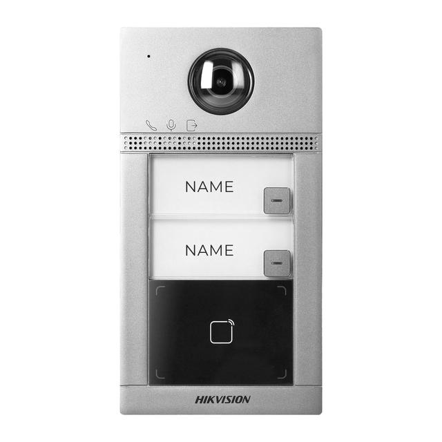 HIKVISION Stacja zewnętrzna II generacji 2-rodzinna WiFi/IP z szerokokątną kamerą 2Mpx i czytnikiem