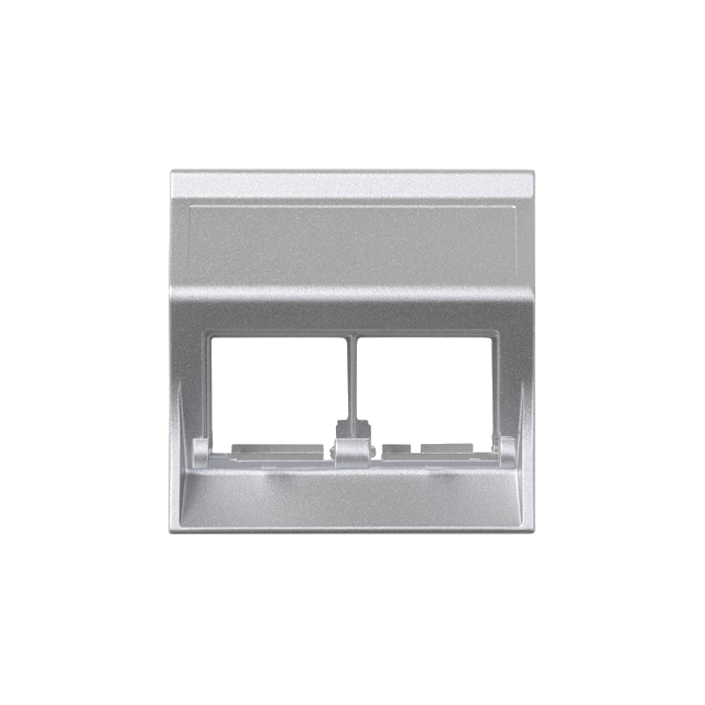 Simon Connect Płytka S500 2x RJ bez osłon skośna do adapterów MD aluminium 50000186-033 KONTAKT