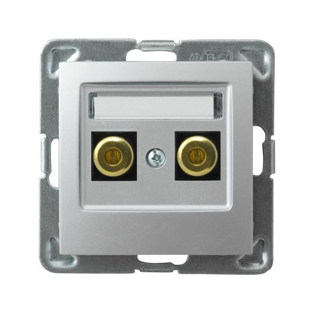 IMPRESJA Gniazdo głośnikowe pojedyncze - kolor srebro GGN-1Y/m/18