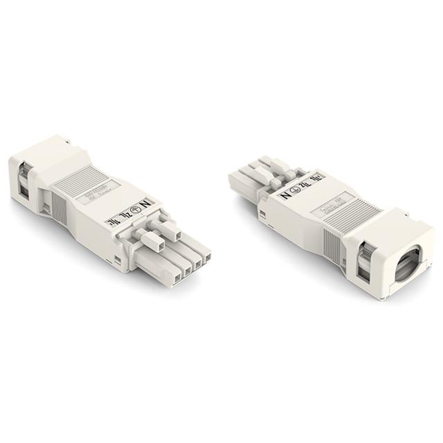 WINSTA MINI gniazdo 4-torowe białe z obudową odciążającą naciąg