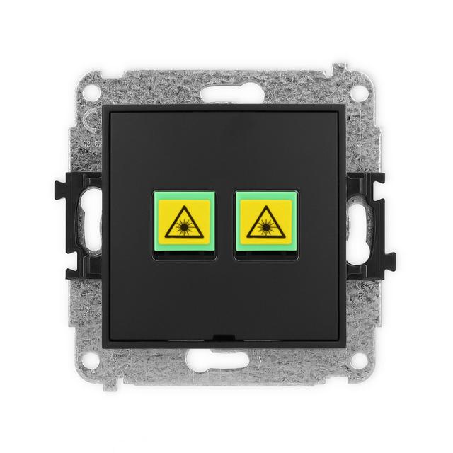 ICON Mechanizm gniazda światłowodowego/optycznego podwójnego, bez pola opisowego czarny mat