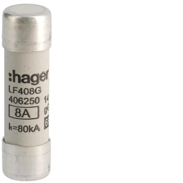 Wkładka bezpiecznikowa cylindryczna CH-14 14x51mm gG 8A 500VAC LF408G HAGER
