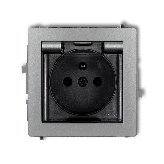 DECO Mechanizm gniazda bryzgoszczelnego z uziemieniem 2P+Z (klapka dymna, przesłony torów prądowych)