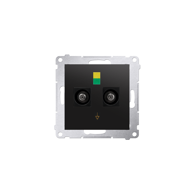 Simon 54 Gniazdo ekwipotencjalne podwójne czarny