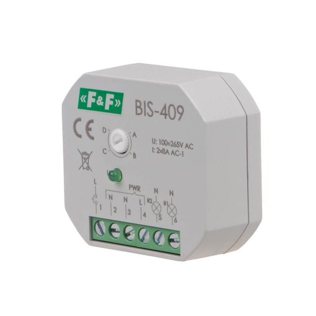Przekaźnik bistabilny 4 funkcyjny podtynkowy dwa obwody sterowania BIS-409 F&F