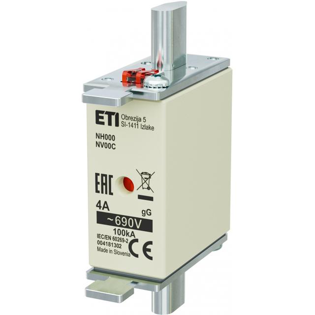 Wkładka topikowa NH zwłoczna KOMBI NH000 WT-00C gG 4A 690V 004181302 ETI
