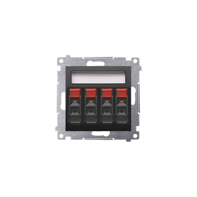 Simon 54 Gniazdo głośnikowe 4-krotne Przekrój przewodów dla wejścia i wyjścia 25 mm2 czarny