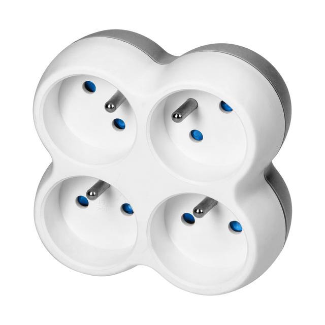 Rozgałęźnik 4x2P+Z biało-szary OR-AE-13240 ORNO