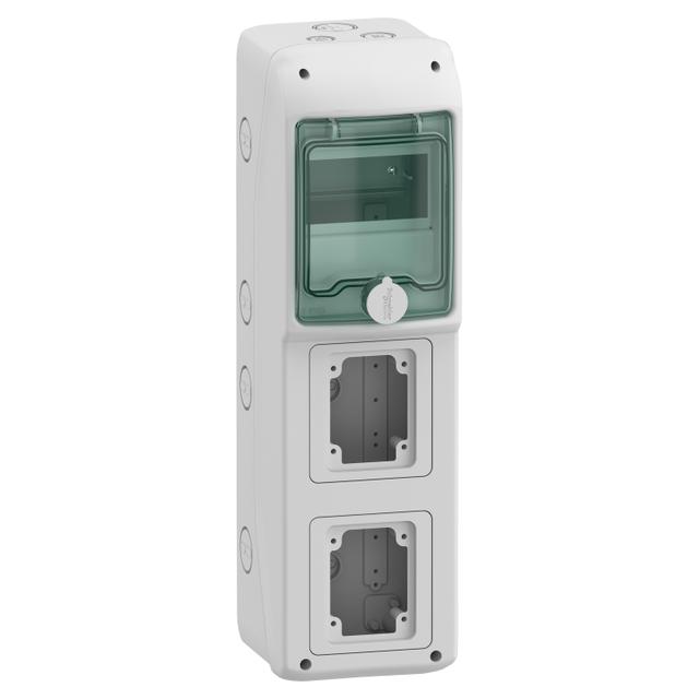 Rozdzielnica natynkowa 1x5 Mureva (dawna Kaedra) IP65 gMRV-1-5-NT-T/2 2 otwory 90x100mm 13178 Schneider