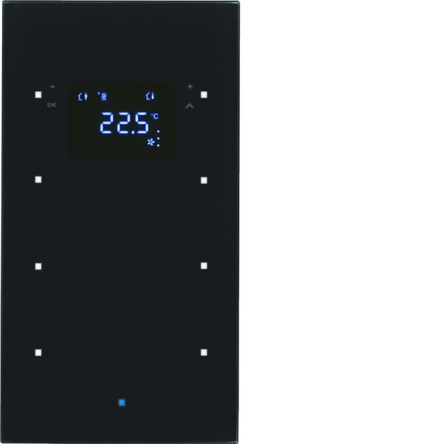 BERKER KNX TS Sensor dotykowy potrójny z regulatorem temperatury szkło czarny 75643035 HAGER