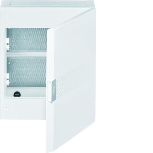 vega Rozdzielnica natynkowa teletechniczna 2R IP40 drzwi białe VB218MP HAGER