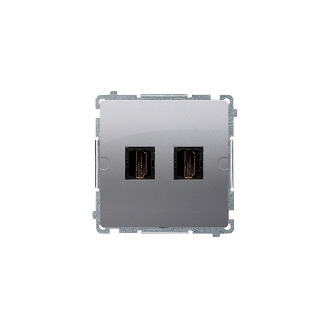 Simon Basic Gniazdo HDMI podwójne srebrny mat BMGHDMI2.01/43 KONTAKT