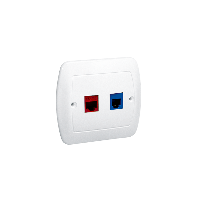 Simon Akord Gniazdo telefoniczne RJ12 + komputerowe RJ45 kategoria 5 dla RJ45. Montaż do puszki na wkręty biały A5T/11 KONTAKT
