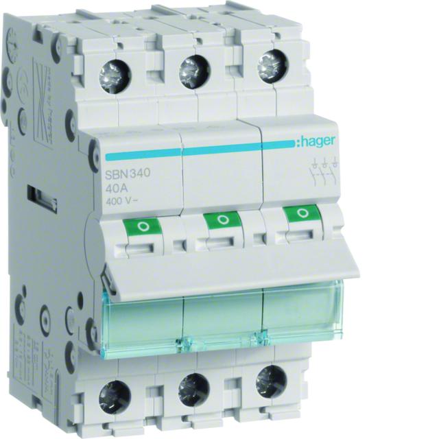 Modułowy rozłącznik izolacyjny 3P 40A 400V SBN340 HAGER