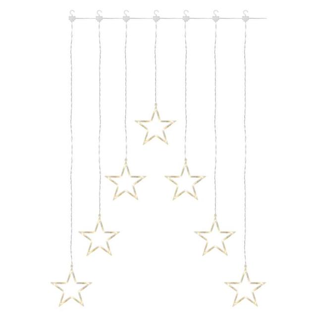 Lampki świąteczne kurtyna 70 LED sople gwiazdki 67x125 cm ciepła biel IP44 DCGW14 EMOS