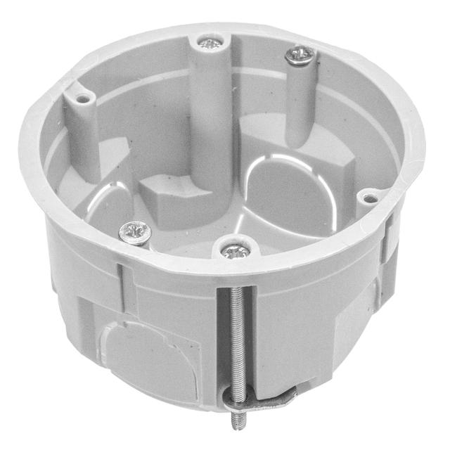 Puszka instalacyjna do płyt gipsowych fi 60 Lux płytka, z wkrętami, biała